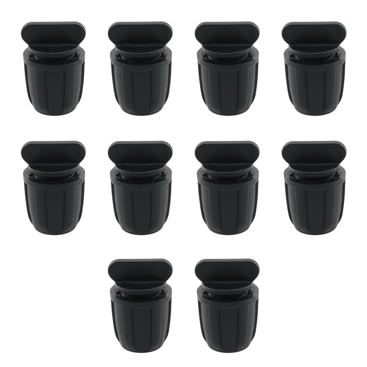 HJGarden 10PCS Black Drip Irrigation End Plug Fittings Drip Line Parts Irrigation End Closure with Locked Nuts for Garden Lawn Sprinkler Systems