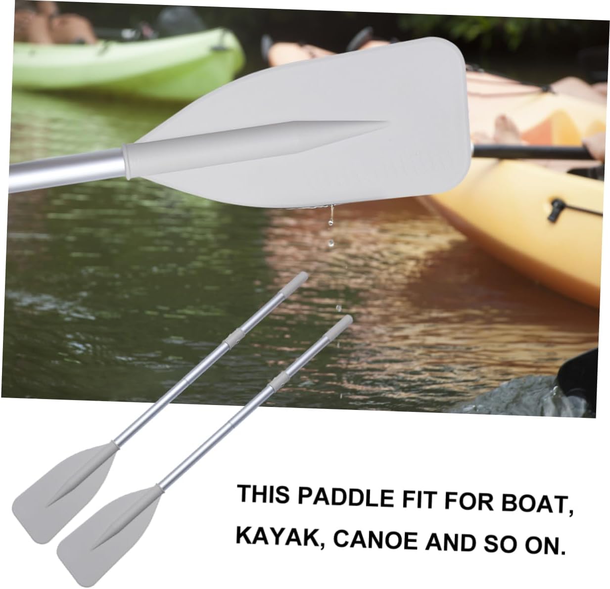 Totority 1pair Kayak Paddle Detachable Aluminum Alloy Oars for Canoeing and Boating Lightweight and Portable Grey Color for Outdoor Water Sports