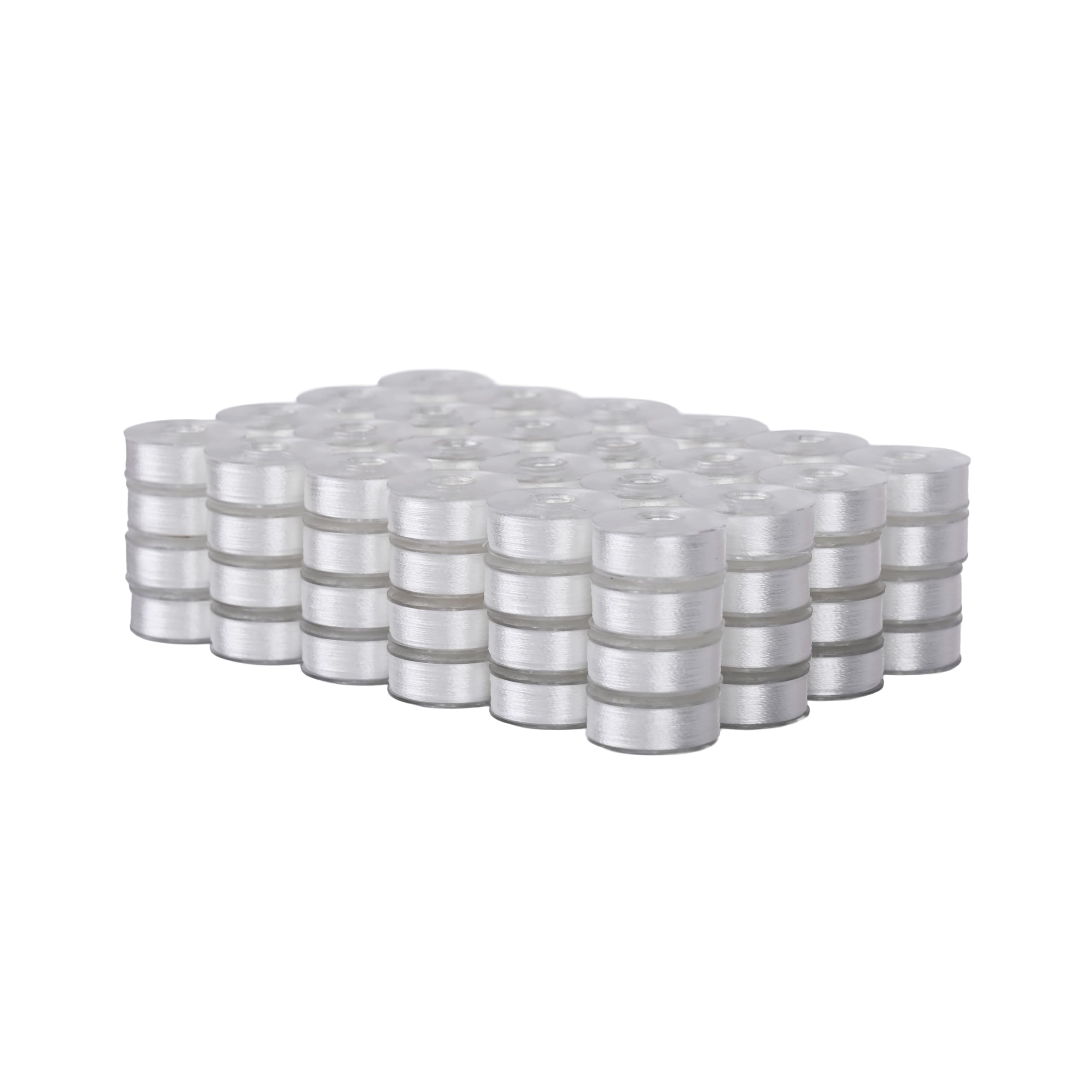 144 bobine preavvolte 75D/2 (60 WT), misura A, lati in plastica bianca, classe 15, filo per ago singolo da ricamo e macchina da cucire, 130 metri