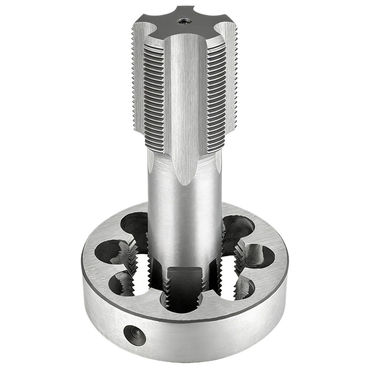 M70 máquina de flauta recta de acero de alta velocidad, grifo de rosca y troquel redondo, mano derecha, herramienta de roscado de reparación de metales de paso de 1,5-3mm(M70x1.5)