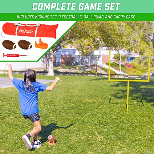 image for GoSports Football Field Goal Post Set with 2 Footballs and Kicking Tee