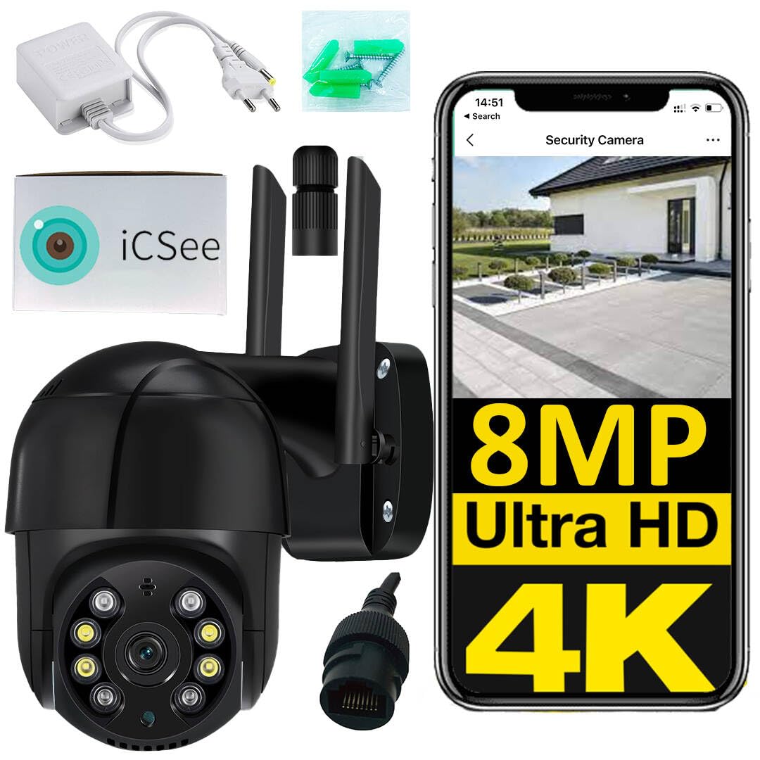 Sone Smart One 4K IP Kamera Outdoor WLAN PTZ 8MP iCSee IP66