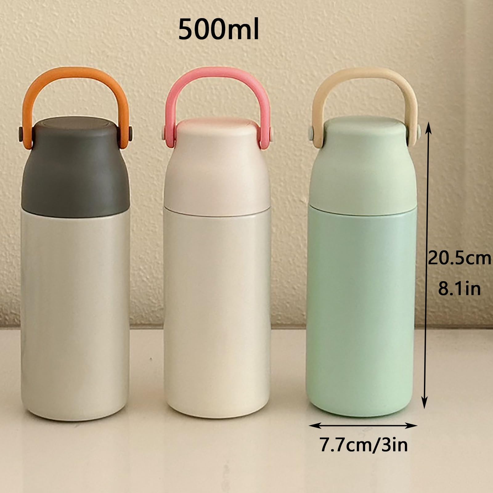 Taza Acero Inoxidable, Vaso Térmico, con Infusor de Té Integrado, Hermética y A Prueba de Fugas, Fácil de Transportar, Ideal para El Trabajo, La Escuela, El Deporte(White)