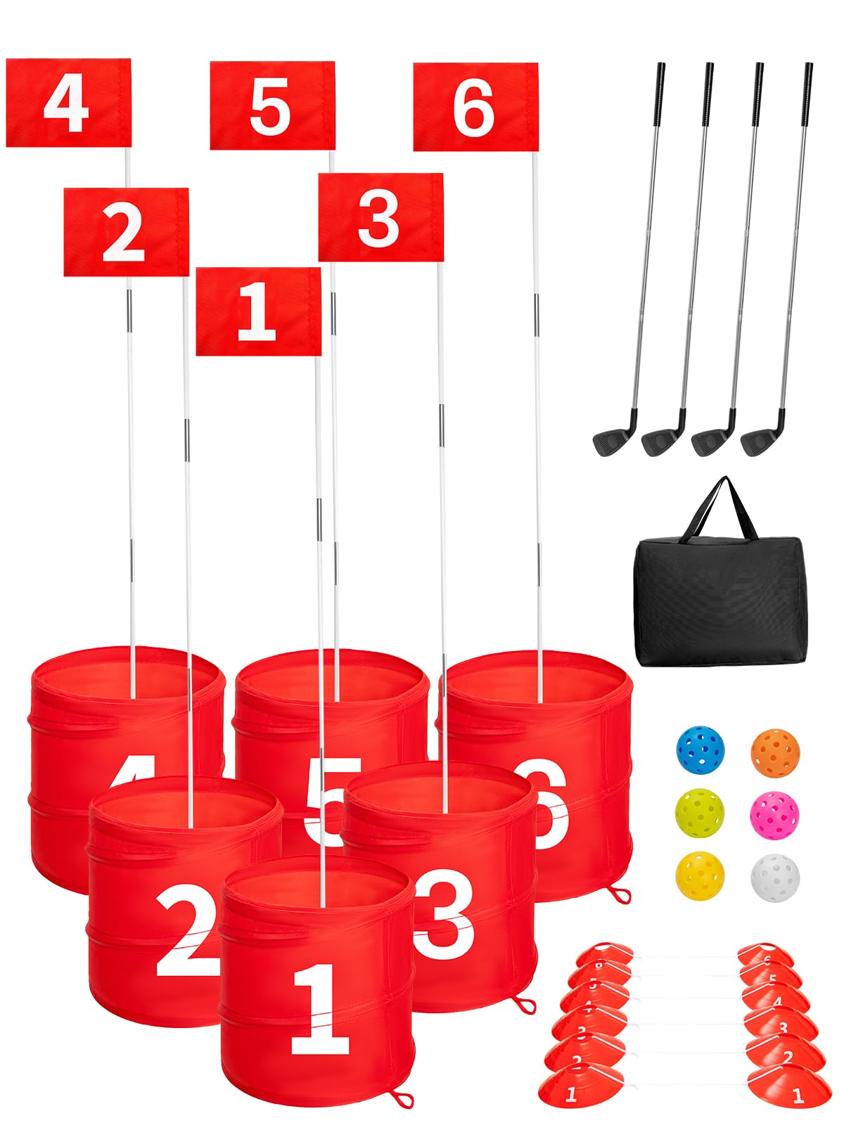 Photo 1 of SJEhome 6 Hole Backyard Game Golf for Adults Outdoor Indoor Practice Gifts for Yard, Lawn, Park, Yard, Beach