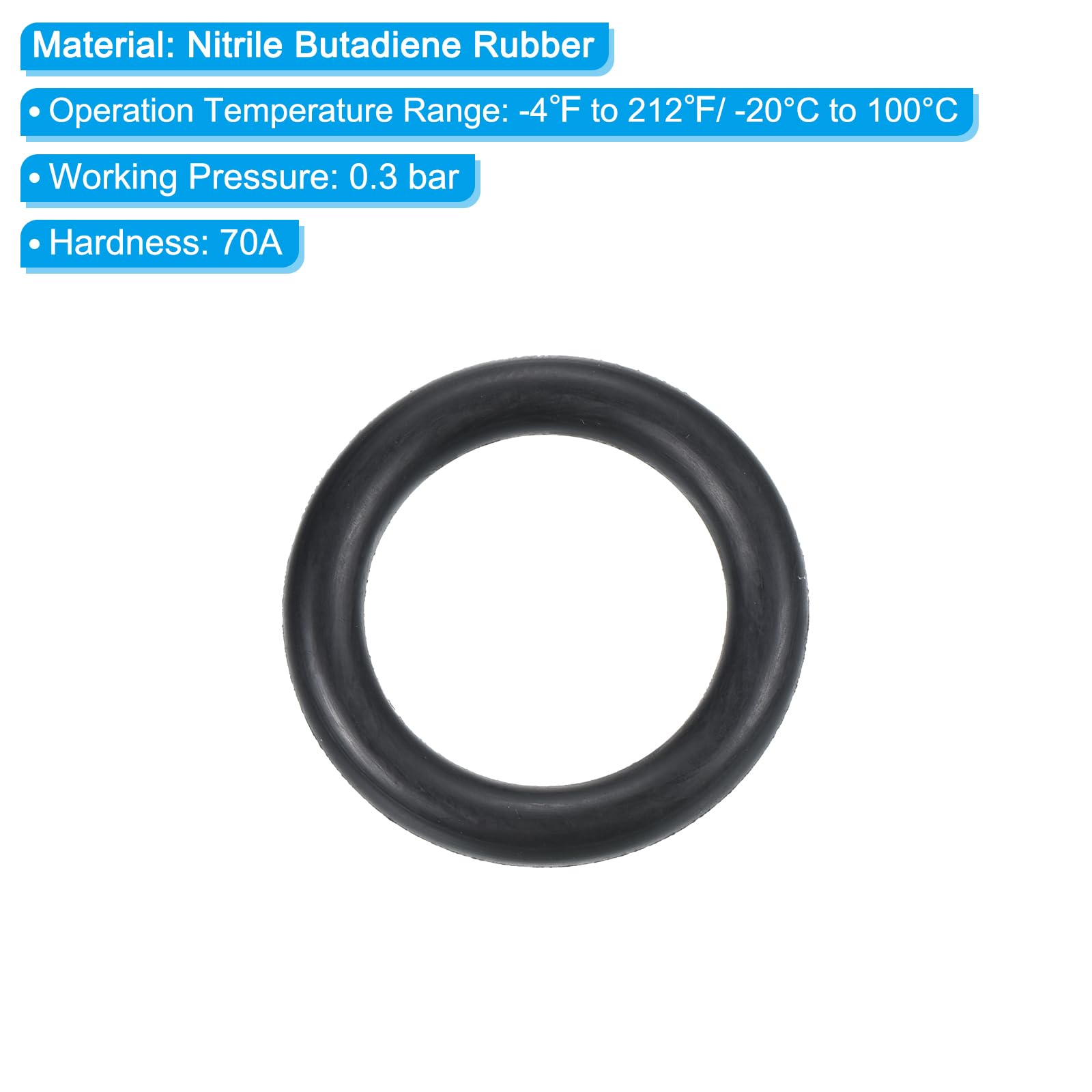Joint Torique 41mm OD 38mm ID 1.5mm Nitrile Caoutchouc - Lot De 25 Pièces