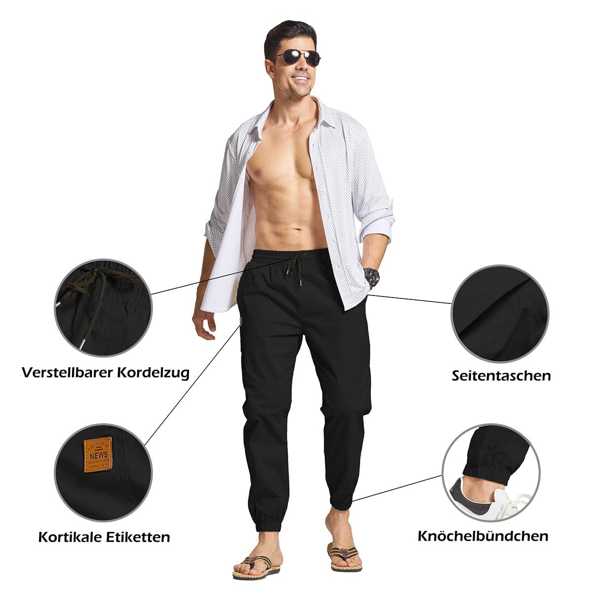 JustSun Pantaloni da Lavoro Uomo Cotone Cargo Casual Pantaloni Tuta Uomo Pantaloni Jogging Slim Fit con Tasche
