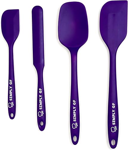 Juego de 4 espátulas de silicona sin gluten, resistentes al calor, antiadherentes, de grado alimenticio, juego de espátulas de goma para hornear y