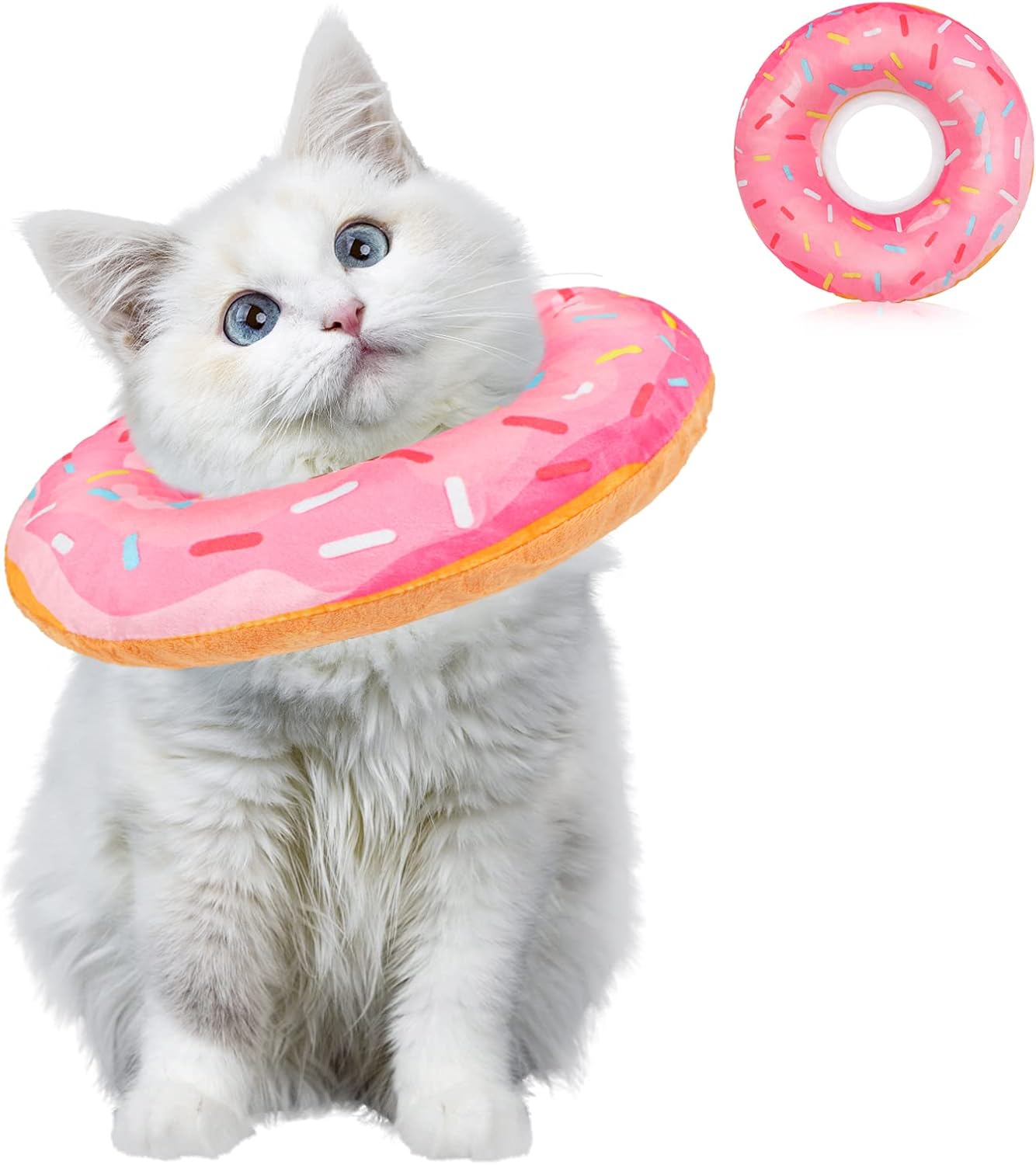 HYLYUN Adjustable Cat Recovery Collar Cute Cat Dog Cone Donut Collar