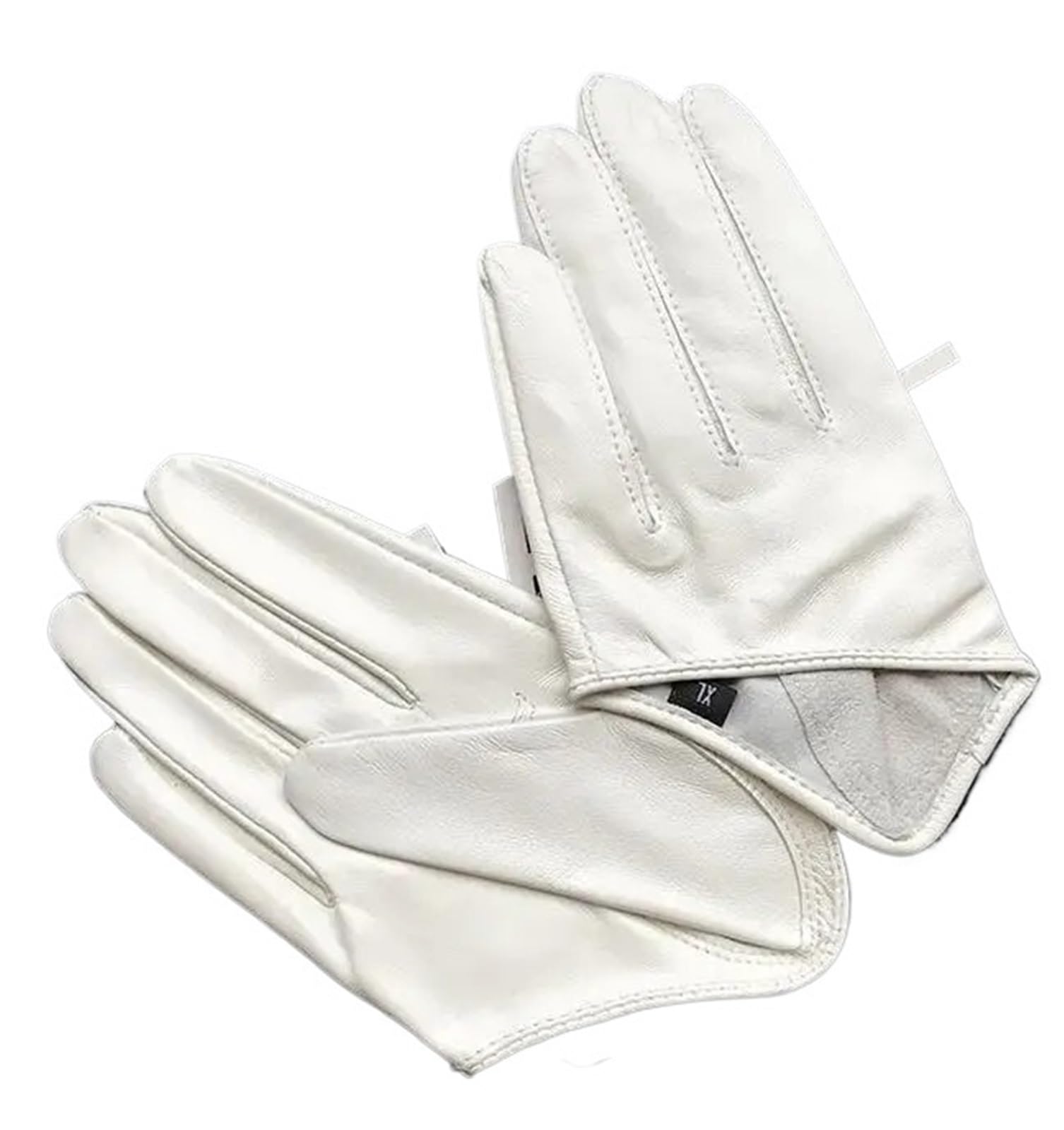 Guanti da guida corti a mezzo palmo bianchi da donna S/M/L