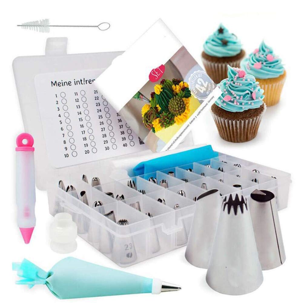 nadamuSun Russische Piping Tips Set 24 stks Cake Cupcake Versieren benodigdheden Kit, Icing Nozzles Bloemen Gevormde Frosting Tassen en Tips nadamuSun Russische Piping Tips Set 24 stks Cake Cupcake Versieren benodigdheden Kit, Icing Nozzles Bloemen Gevormde Frosting Tassen en Tips