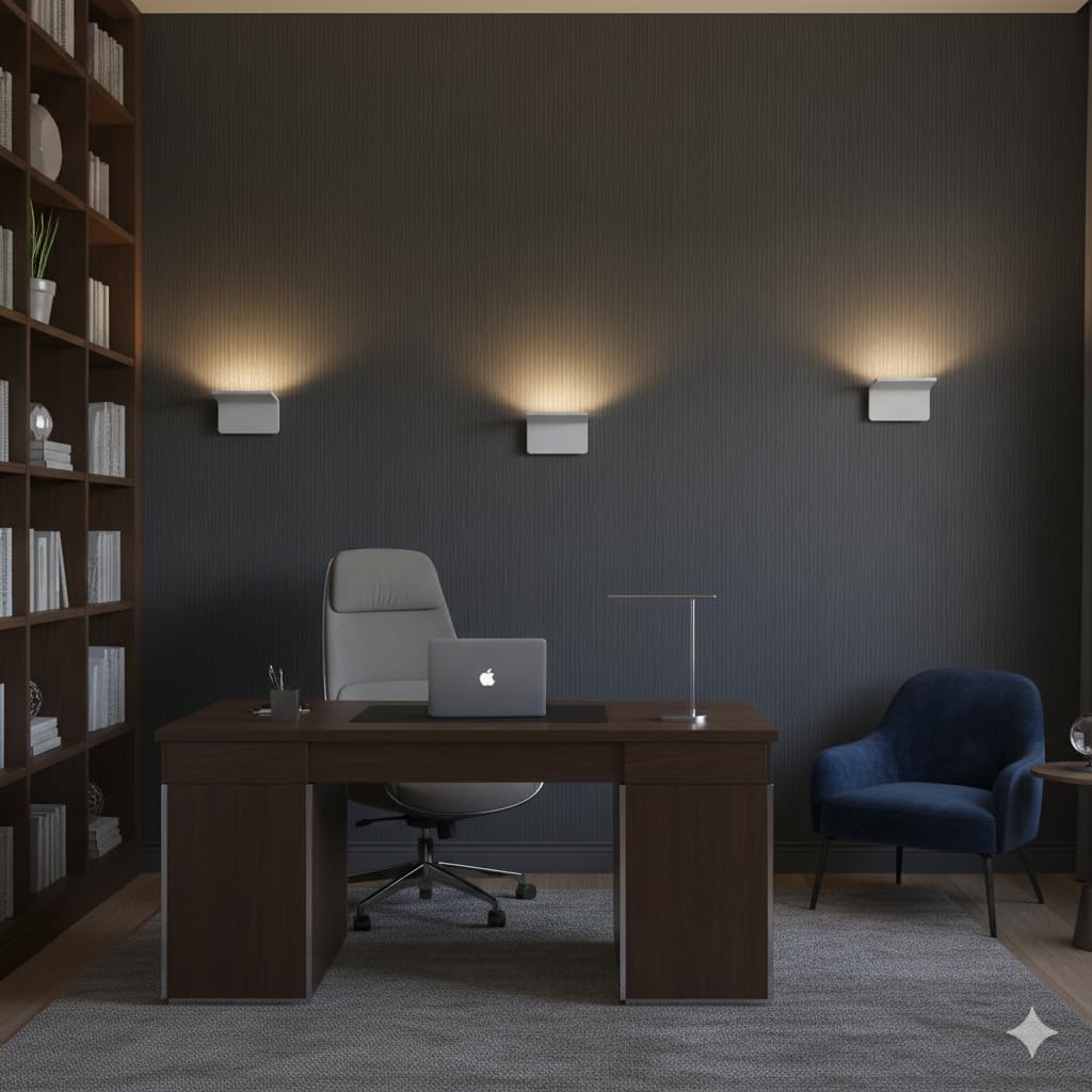 M Ledme - Applique da parete per interni a LED Double White da 20W, faretto LED per interni a luce calda 3000K, angolo di illuminazione di 90°, lampada da parete bianca decorativa 1700 lm.