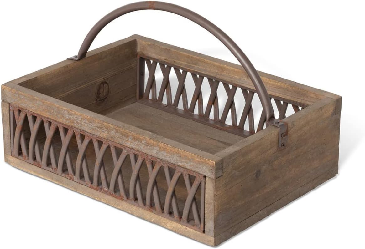 Park Hill Collection EAW20183 Iron Lattice Garden Trug, 15.75-inch Length