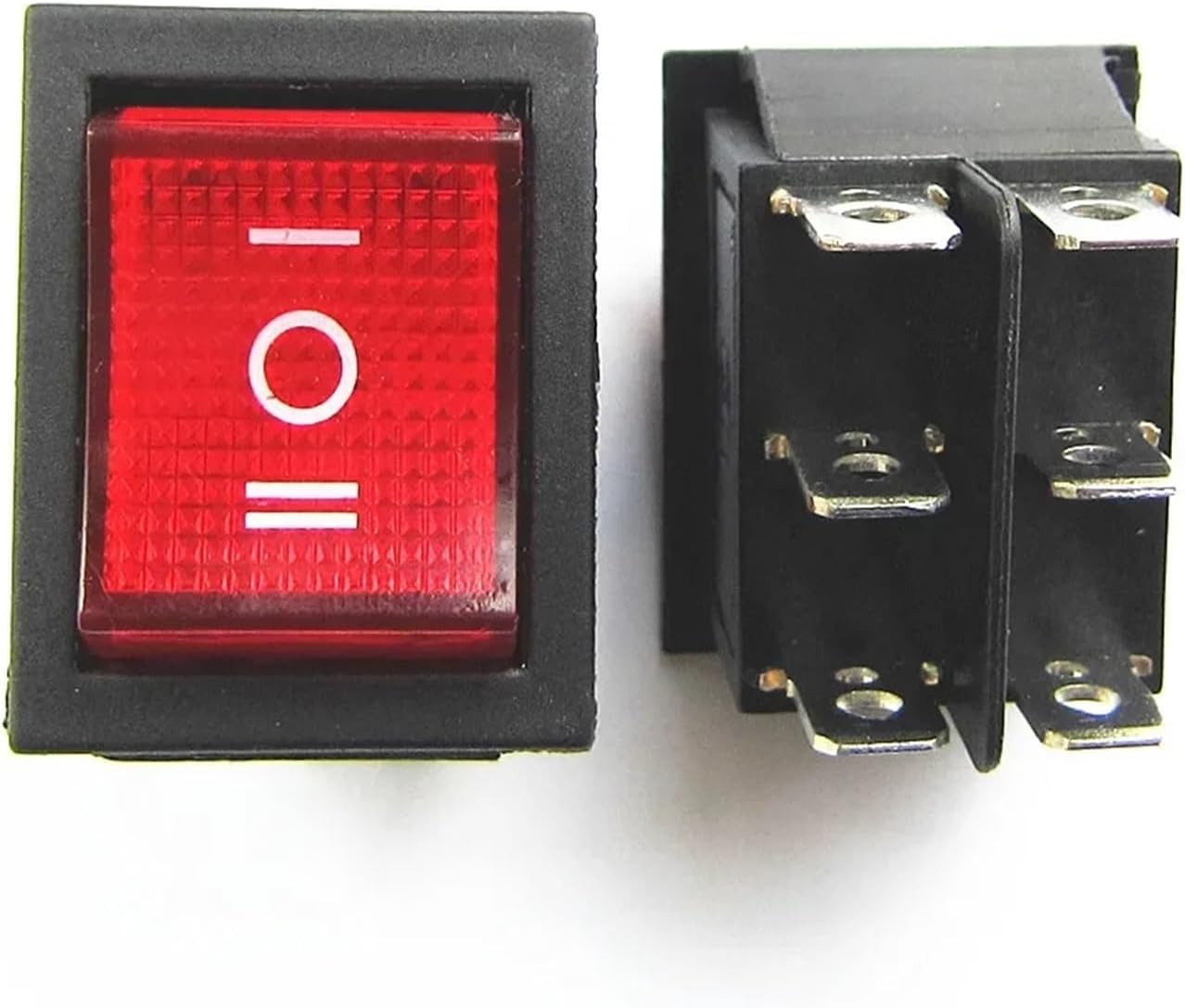 KCD4 Rocker Switch Power Switch 3 Position 6 Pins Electrical Equipment with Light Switch 16A 250VAC/ 20A 125VAC 1PCS(Blue)