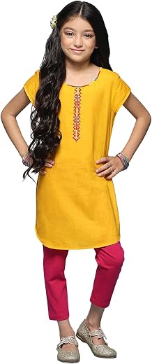 BIBA Girls Kurta Suit Set