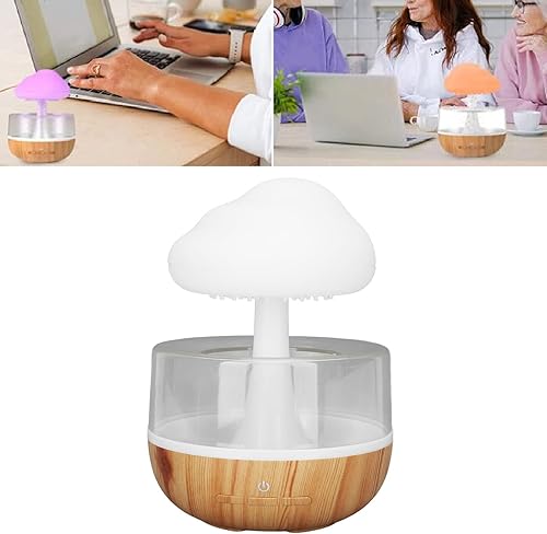 Miniatura 7 de Pssopp Humidificador Rain Cloud, difusor de aromaterapia, difusor de aceite esencial con 7 luces LED para dormitorio, oficina, viaje, yoga, spa, bebé