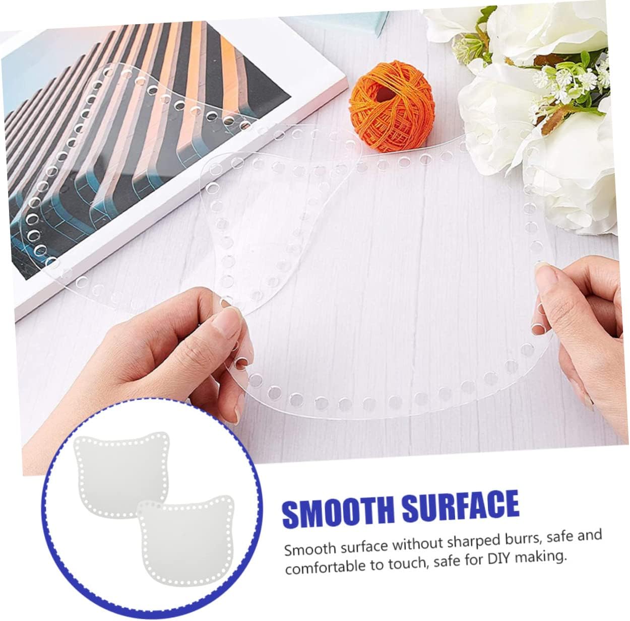 DOITOOL 2Pcs Acrylic Cat Shaped Crochet Basket Base for DIY Knitting Durable and Smooth Surface for Bag Making for Crafting and Storage