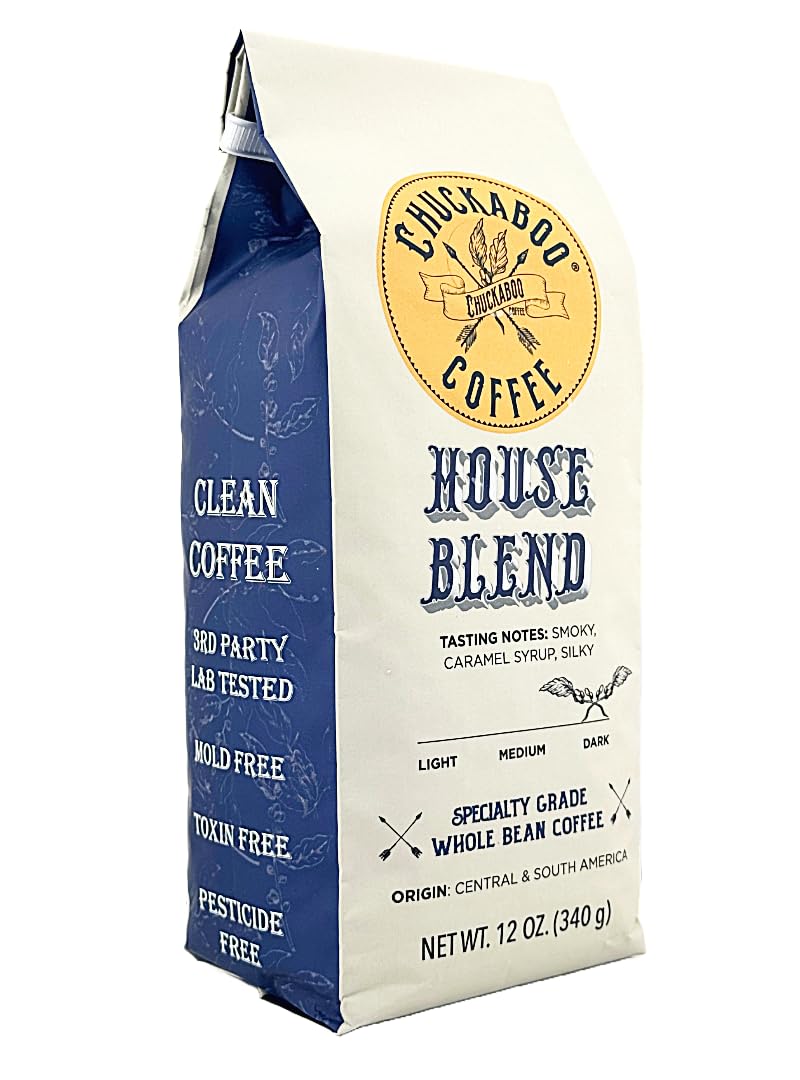 Chuckaboo Coffee - House Blend Dark Roast- CLEAN COFFEE - Organic - Fair Trade - Mold Free & Toxin Free