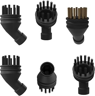 Nylon & Brass Steam Brush Set 6-Pack Compatible with Outspurge YX05-024, Spurgehom NYX08-036-VINE, Kiato, Neugo NE055 Steam Cleaners