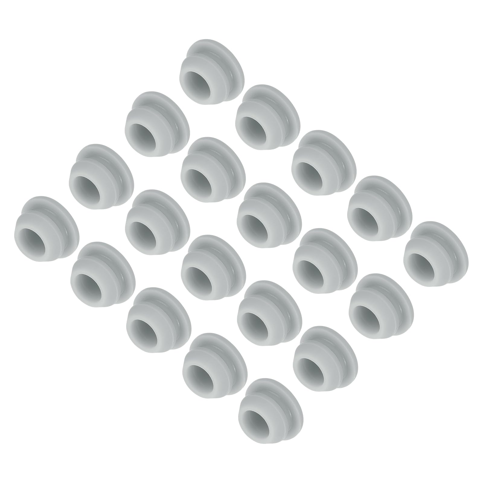 MECCANIXITY 20pcs Silicone Snap in Locking Hole Plugs,8.5mm/0.3 Inch Mounting Diameter Narrow Groove Width 2mm Panel Seal Cover Round for Kitchen Bulkheads Waterproof Sealing Plugs Grey