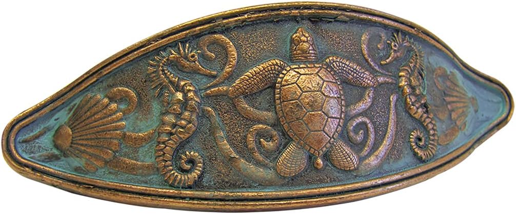 Treasure Gurus Nautical Verdigris Metal Handle Hardware Cabinet Vanity Drawer Pull Ocean Beach Coastal Decor