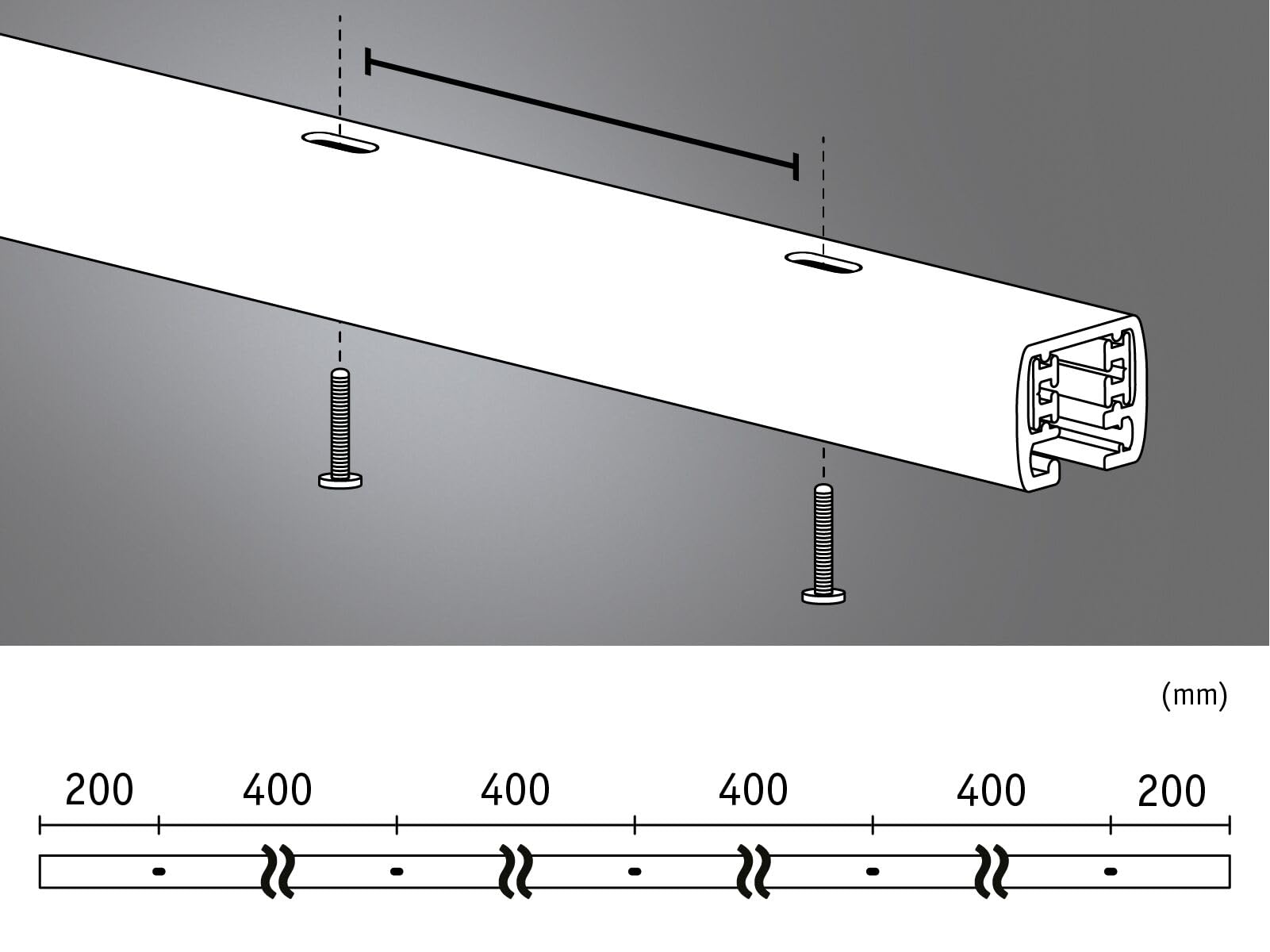 Paulmann URail System Light&Easy Schiene 2m Weiß 230V M