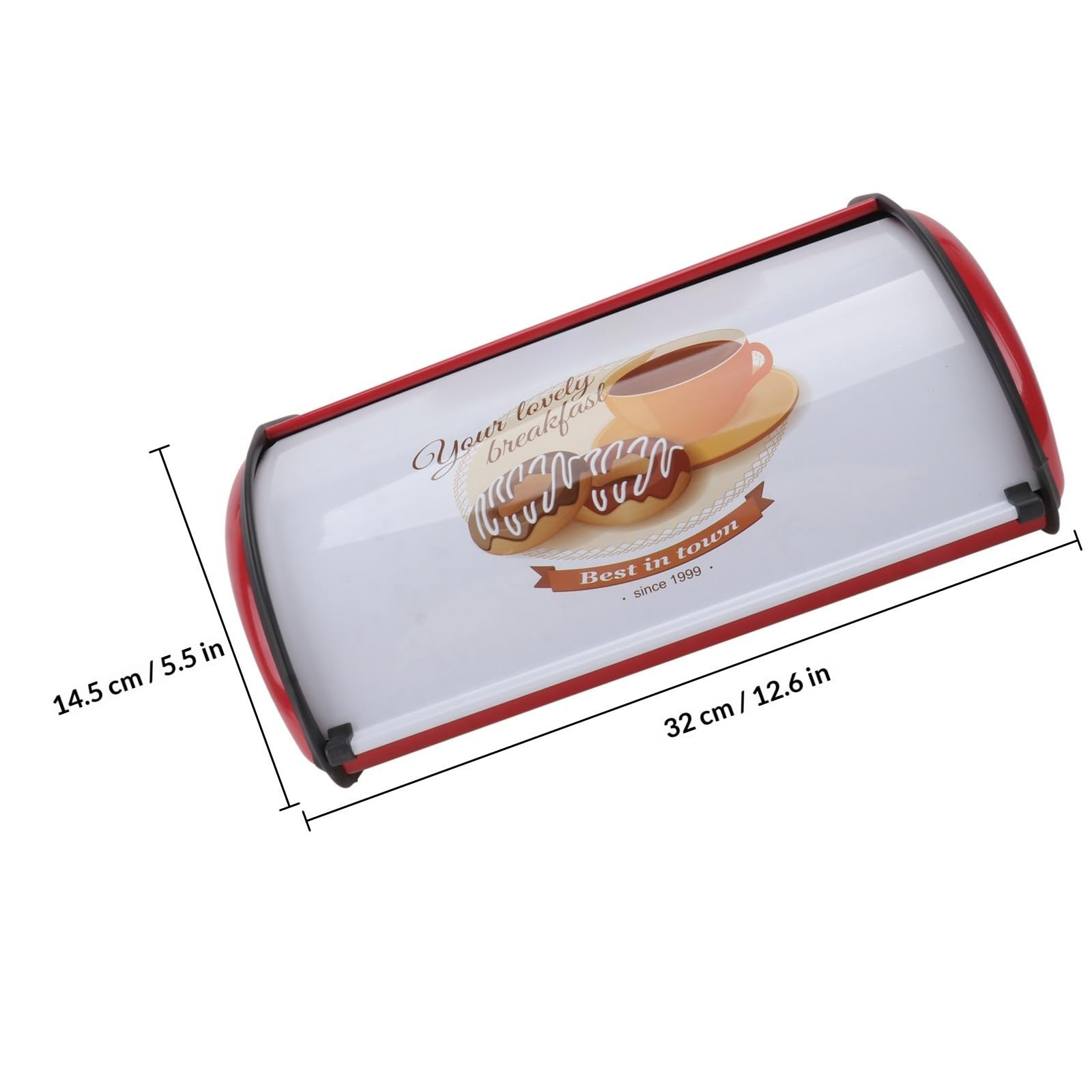 TOPBATHY Caja de Pan de Metal Pequeña Vintage para Cocina, Roja