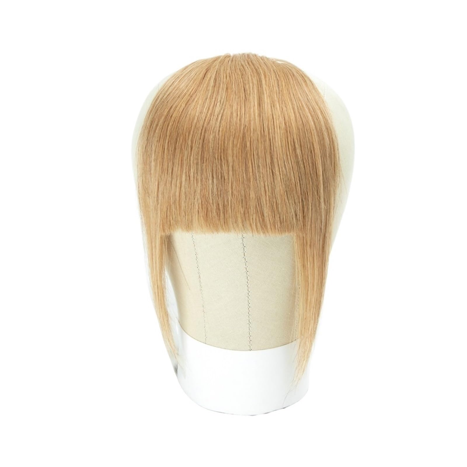 Clip in Pony Echthaar-Pony, 3 Clips in Schwarz, stumpf geschnittenes Fransen-Haarteil, natürliches Schwarz-Blond-Bang, 20,3 cm Clip-in-Haarverlängerungen, Braun Pony Haare(#27)