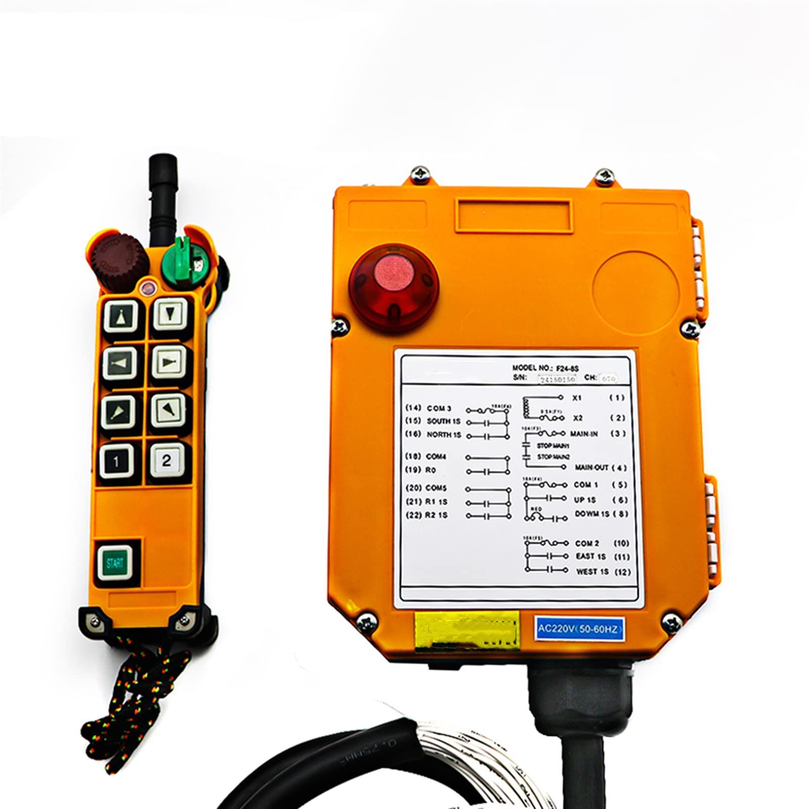 Télécommande sans fil F24-8S CZKE 380V pour palan et grue industrielle VHF