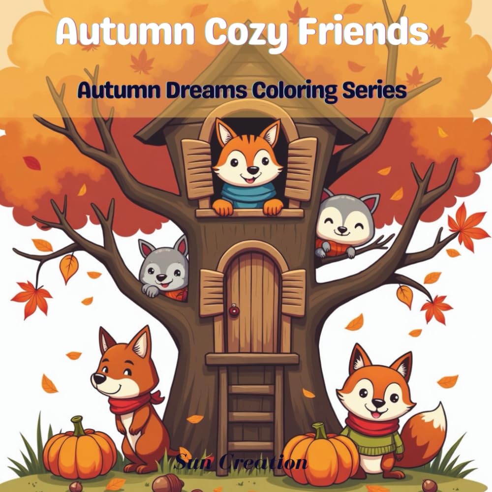 Autumn Cozy Friends: A Cute & Easy Autumn Coloring Book for Kids with Forest Animals, Cozy Scenes, and Fall Fun (Autumn Dreams Coloring Series)