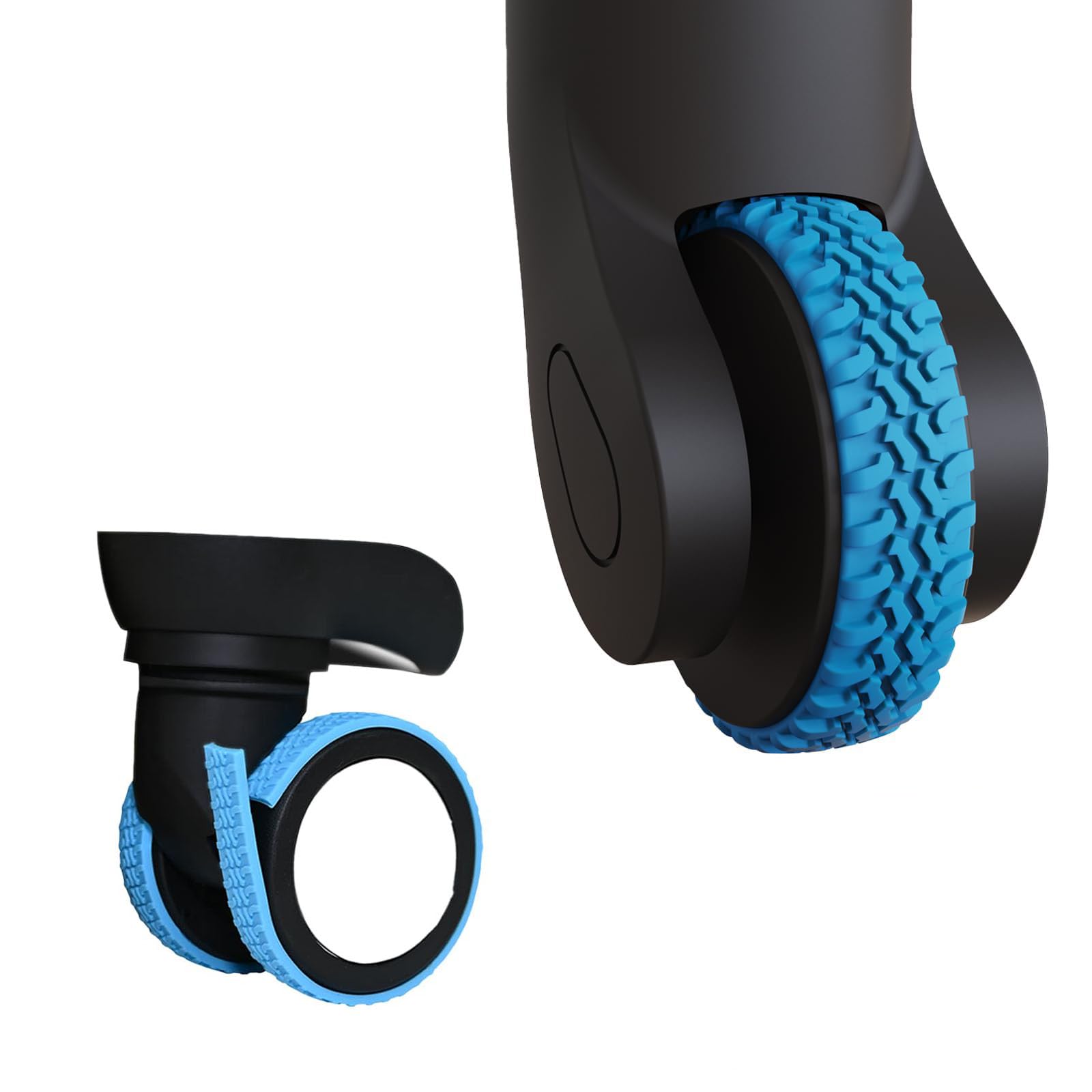 HBSTUDIOLuggage Wheel Silicone Adhesive Covers for Suitcase,Waterproof Ultra Sticky Backing, Fits Most 4/8 Wheels Carry-on Luggage, Anti-Shedding Silent Wheel Cover (8 PCS,Blue)