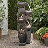 WATURE Ontspannende waterfontein voor buiten, 101 cm, moderne outdoor-fontein, tuinwatervalfontein met 7 ledlampjes en 5…
