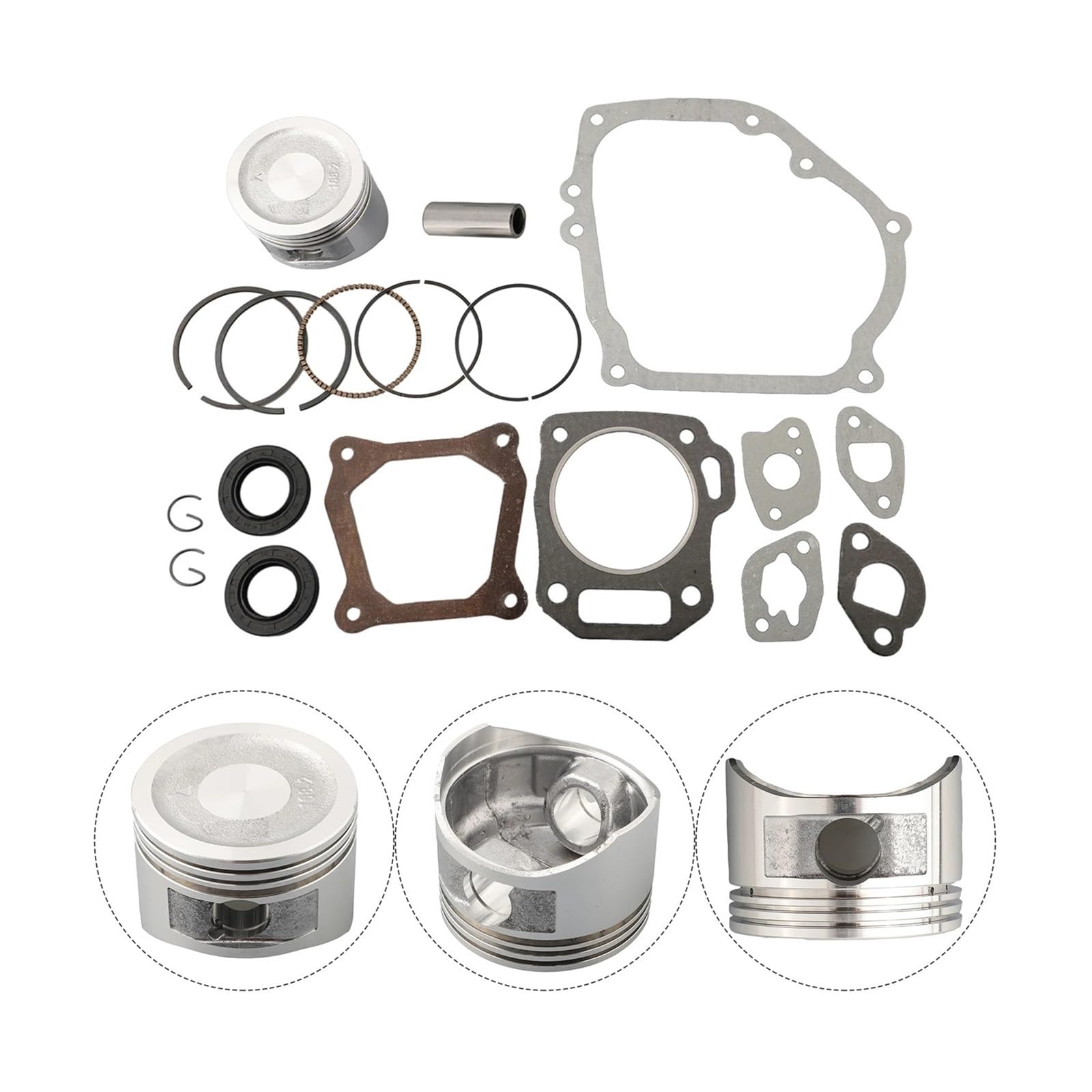 Motore generatore a Benzina a 4 Tempi Trimmer Motore for H-nda GX160 GX200 168F Pistone Fasce Elastiche Guarnizione Paraolio Ricostruisci Set