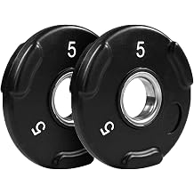 NEXO Commercial Urethane 5lb Plate Pair - Olympic Standard 2 Inch, Premium Finish for Weight Training Fitness Home Gym or Commercial