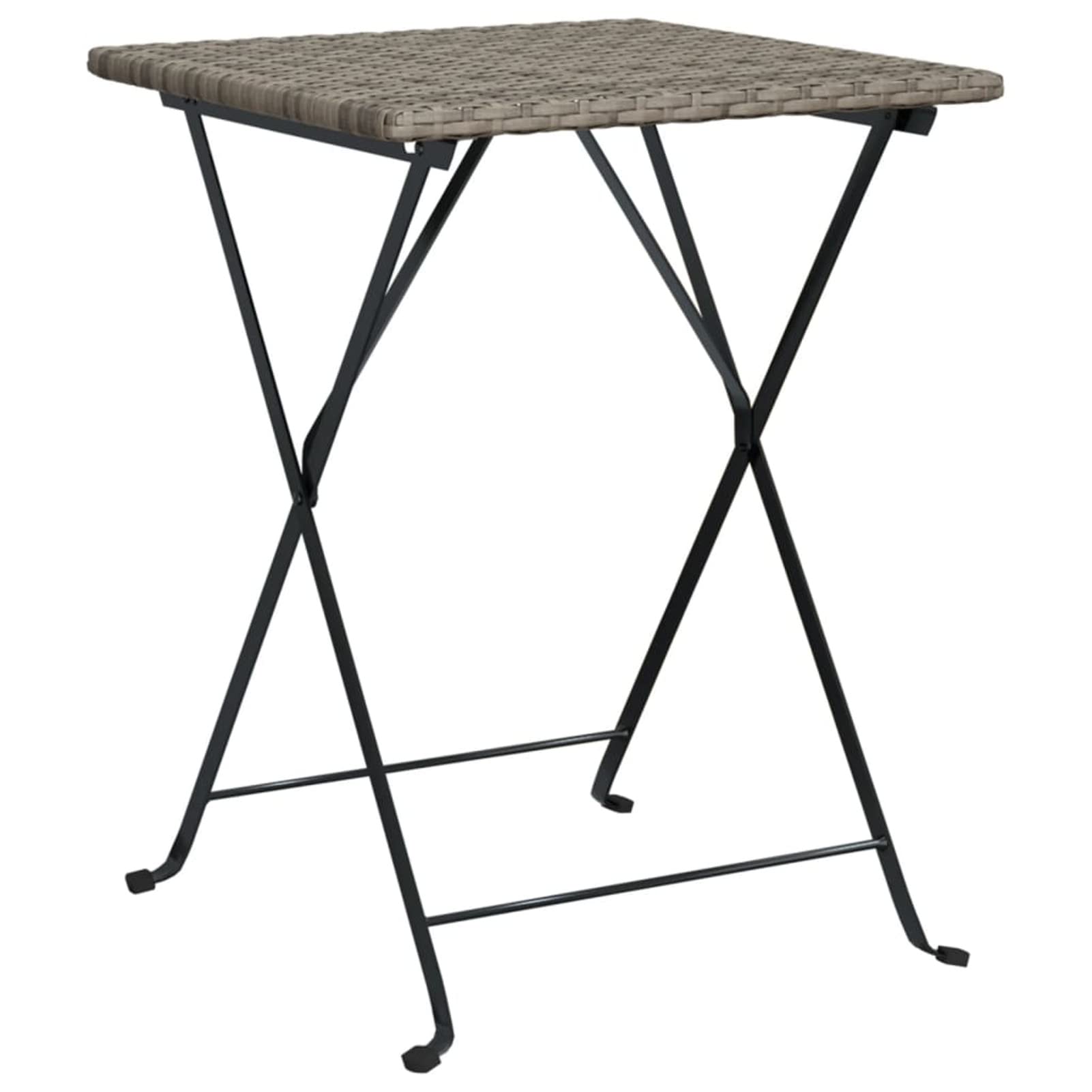 Homgoday Muebles de cafetería Plegables 3 Piezas ratán sintético Gris
