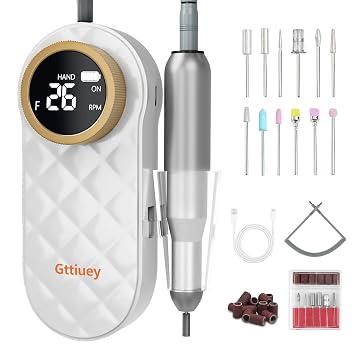 Electric Nail Drill, 35000RPM Nail Drill, Professional Rechargeable Nail File for Acrylic Nails Gel Polishing Removing,Efile Nail Kit for Manicure Salon Home, for Valentines Day Gifts