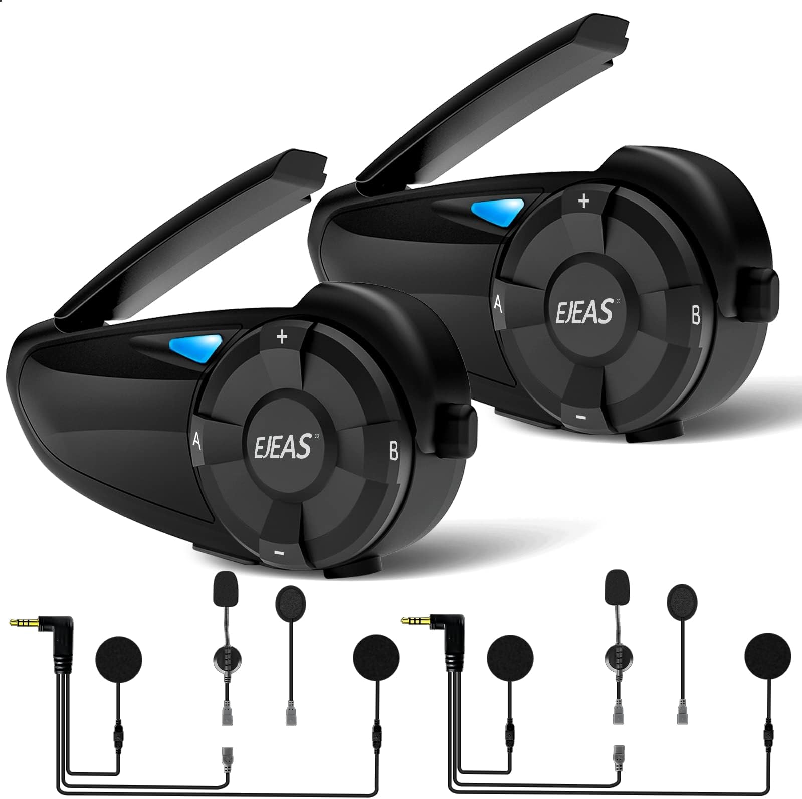 Q7 Intercom Enhanced Helmet, Bluetooth 5.1 Intercom Communication System (2 Pack)