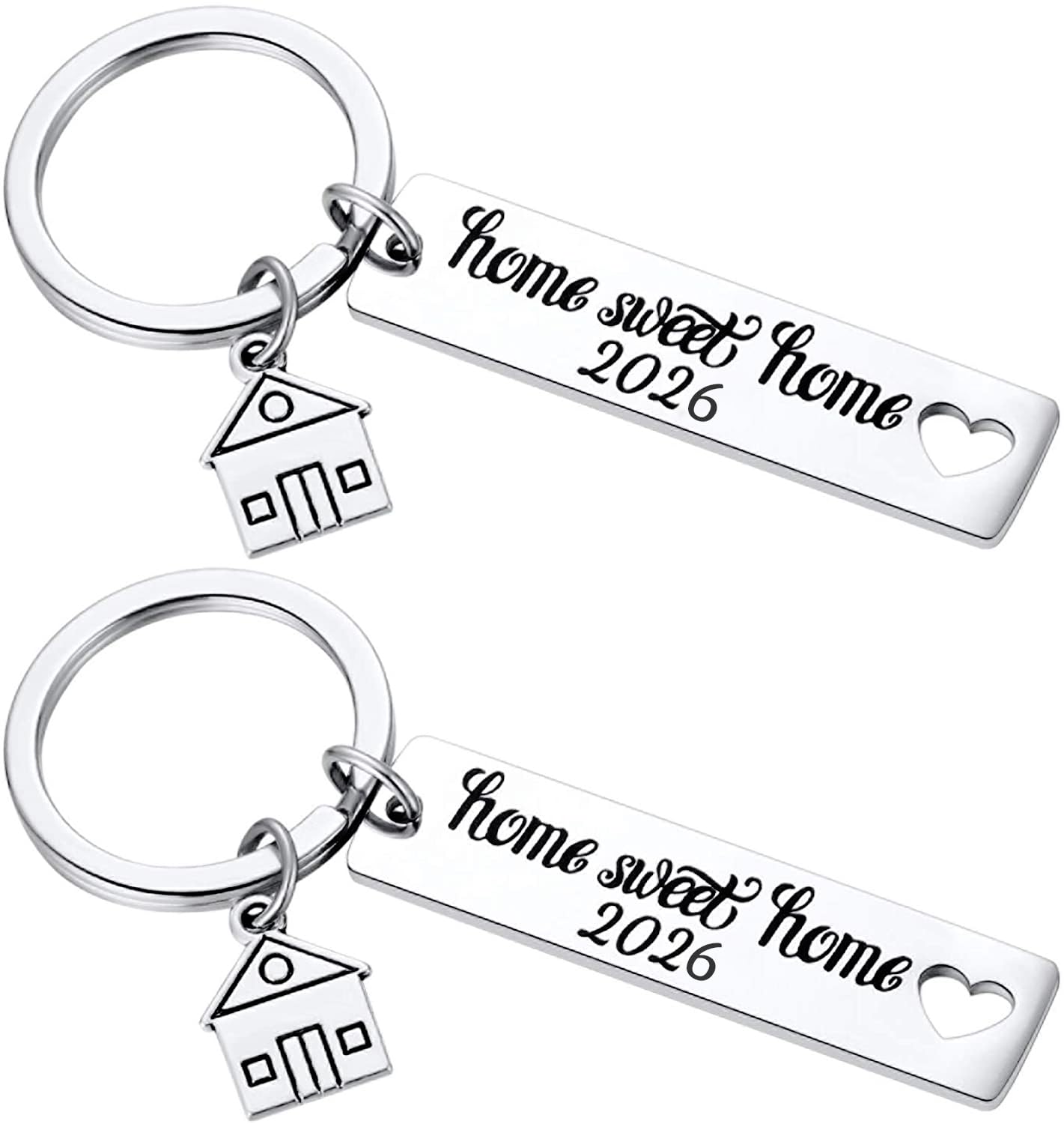 Kvekstio 2PCS 2026 Home Sweet Home Key Chain Housewarming Presents, New Homeowner Keychain Closing Gift Ideas, Real Estate Gifts From Agent For Client