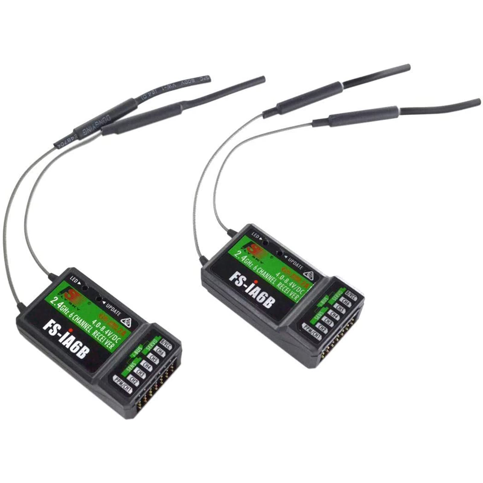 Flysky FS IA10B 2.4G Receptor de 10 canales PPM Salida con puerto iBus para helicóptero RC planeador de avión Negro Plástico 1.850 in 1.303 in 0.579 in