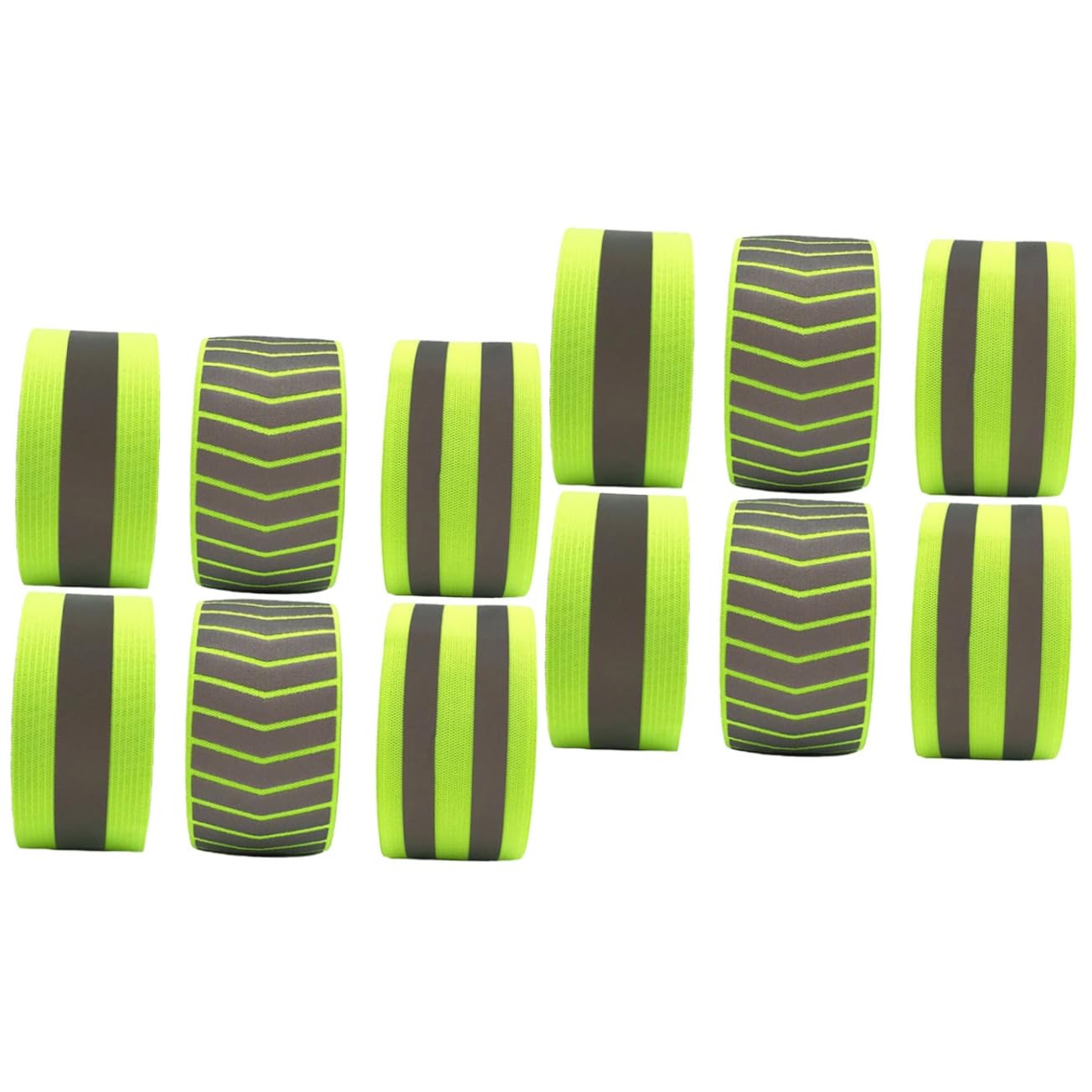 Kisangel 12 Piezas muñequera Reflectante Brazalete Reflectante Pulsera de Ciclismo Pulseras Fluorescentes Pulseras Reflectantes Corriendo Juegos de cordón Pulsera