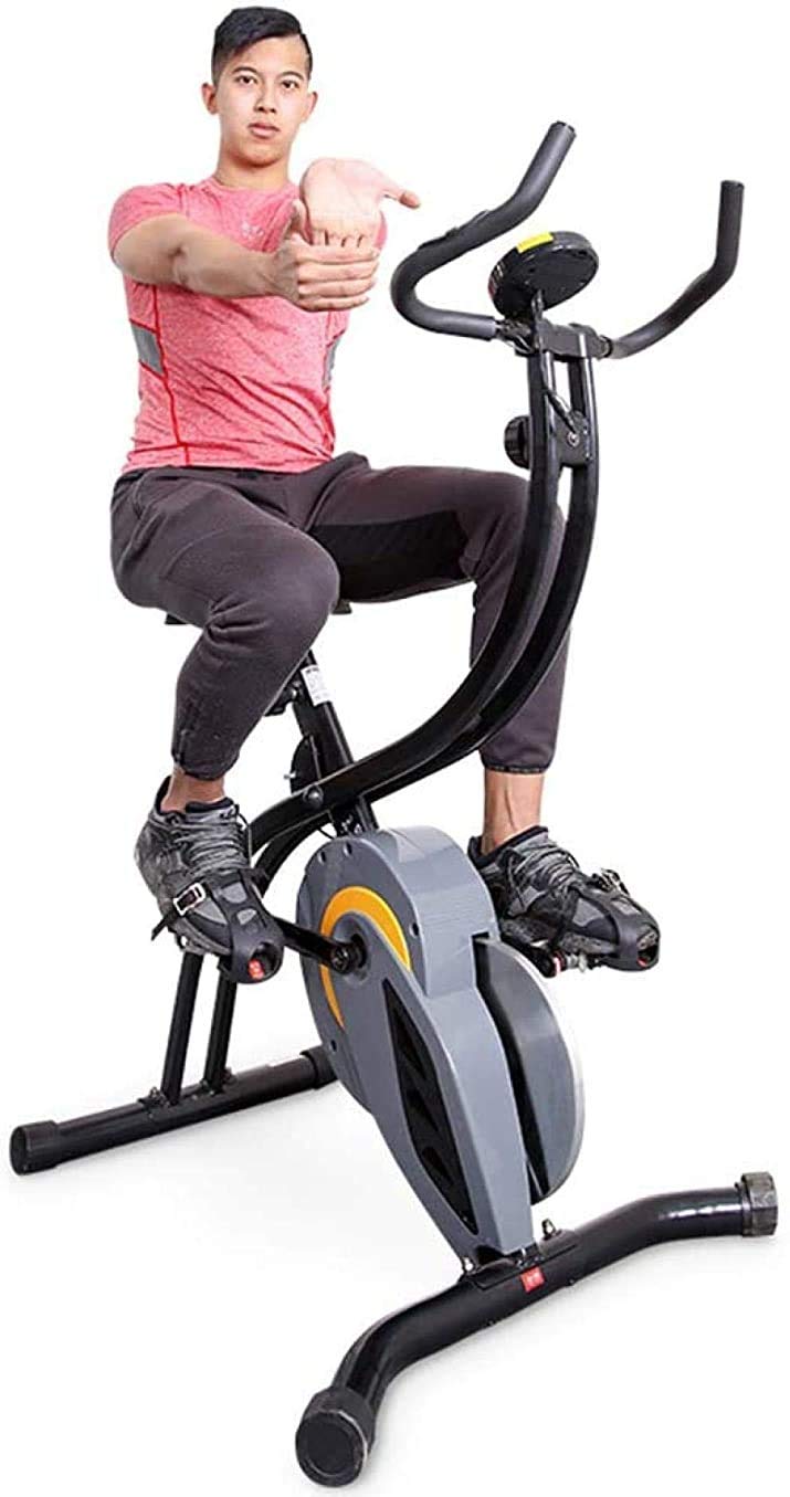 Cyclette da Ciclismo Indoor stazionaria con Display Digitale a LED e Test della frequenza cardiaca, Resistenza Regolabile, Tapis roulant Pieghevole
