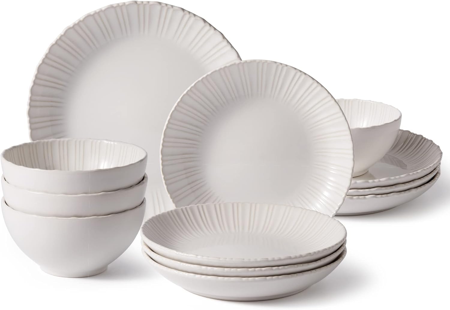 GBHOME Ceramic Dinnerware Sets,Elegant Deep Stoneware