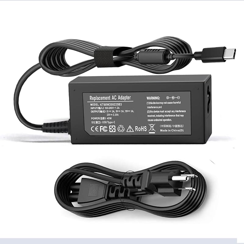 45W USB C Laptop Charger for Acer Chromebook Charger Type C 311 315 15 | Compatible with HP Chromebook/Lenovo/Dell/Acer and More Computer Charger Cord Type C AC Adapter