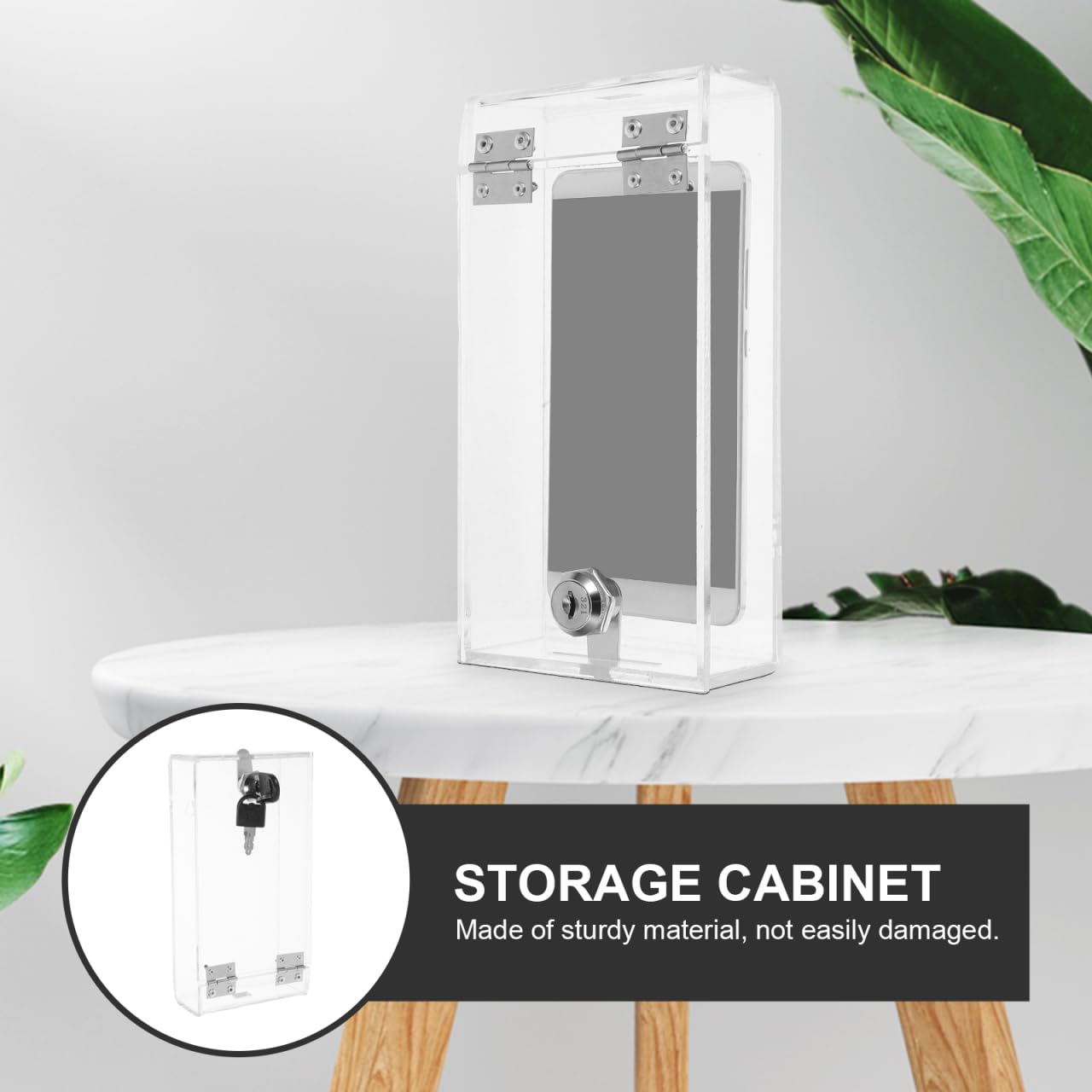 Gatuida Handybox Abschließbare: Handy Safe Aufbewahrungsbox mit Türschlössern und Schlüsseln Handytresor Transparente Phone Lock Box für Büro Klassenzimmer Fitnessstudio