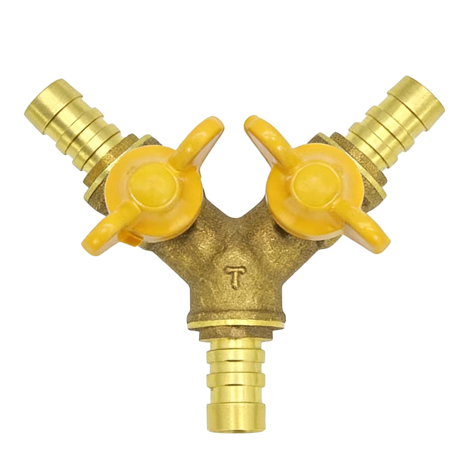 Brass 2 Way Tap Adapter Garden Irrigation 2 Way Double Hose Adapter Adjustable Control Faucet Connector Home Heating Pipe Fitting