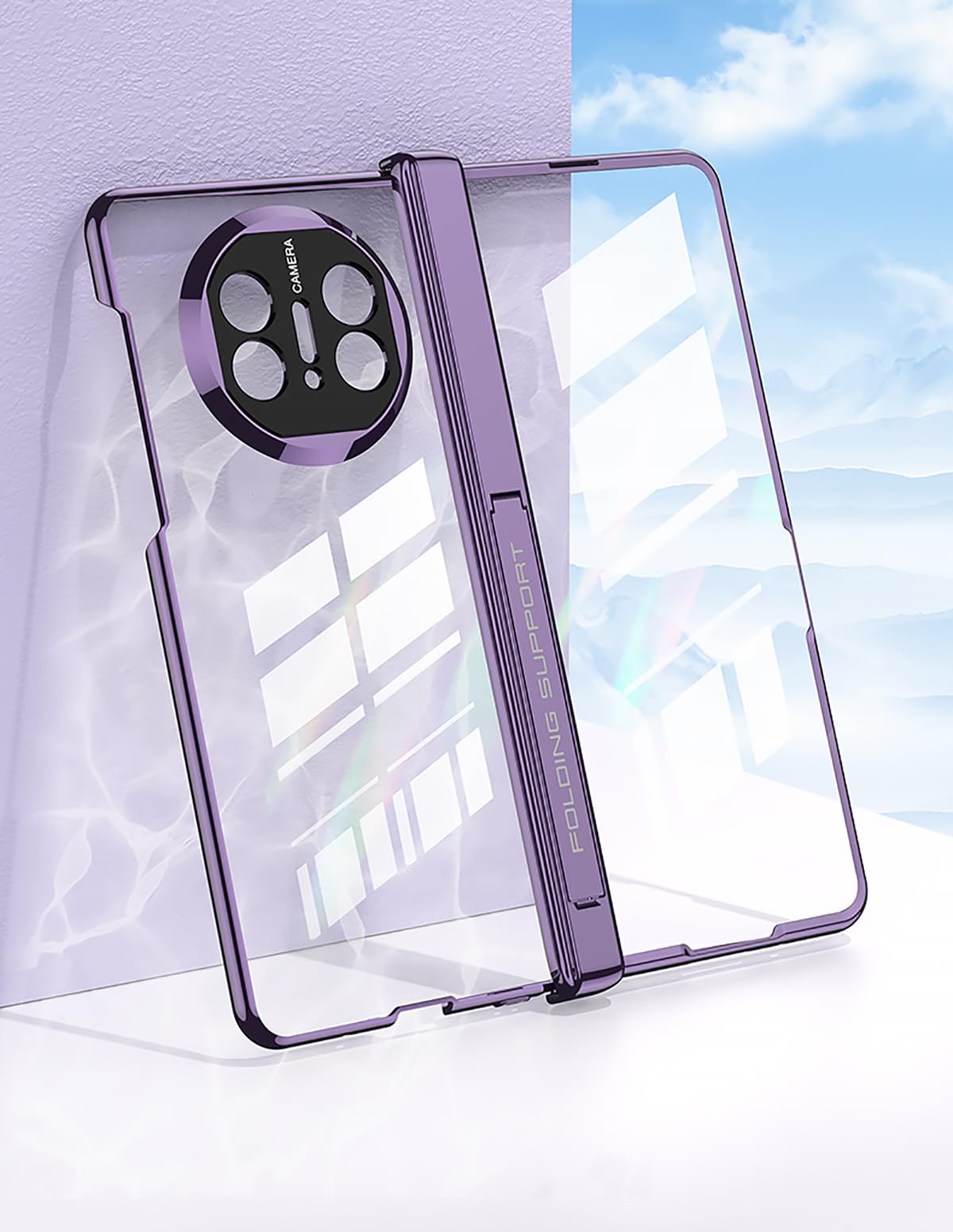 Funda COQUE para Huawei Mate X5 Phone Shell,Ultra Delgada Phantom Transparent Colorful Border Case,Funda Plegable del teléfono para Huawei Mate X5-Plata
