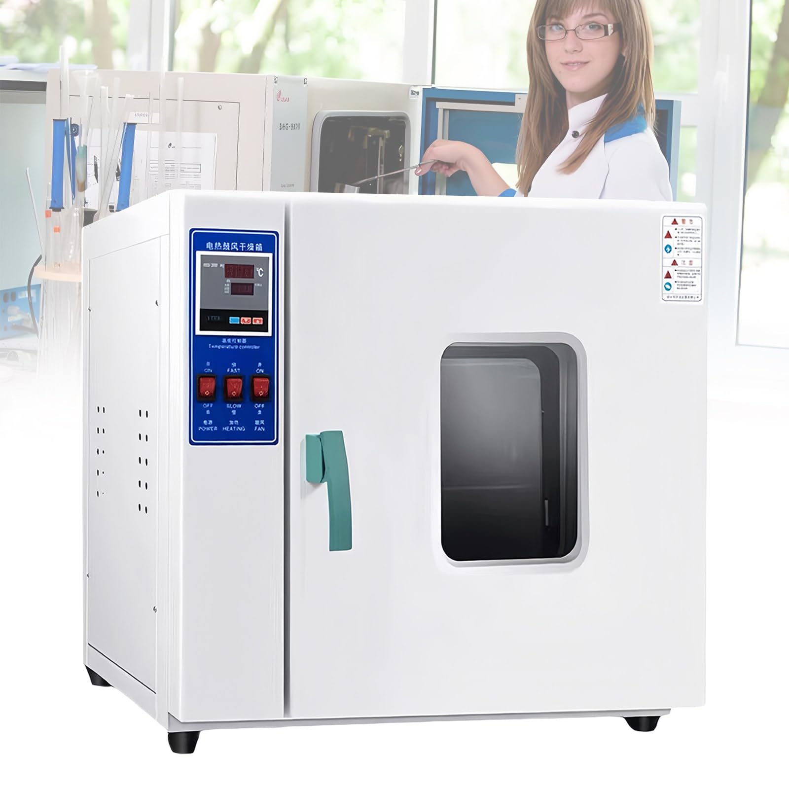 Vakuum-Trockenschrank, 15,6 l/42,9 l, Labor-Konstanttrockner, Umluft-Trockenschrank mit Digitalanzeige, für die Trocknung von elektronischen Bauteilen und Saatgut, Temperatur: 50–280 °C,15.6 L