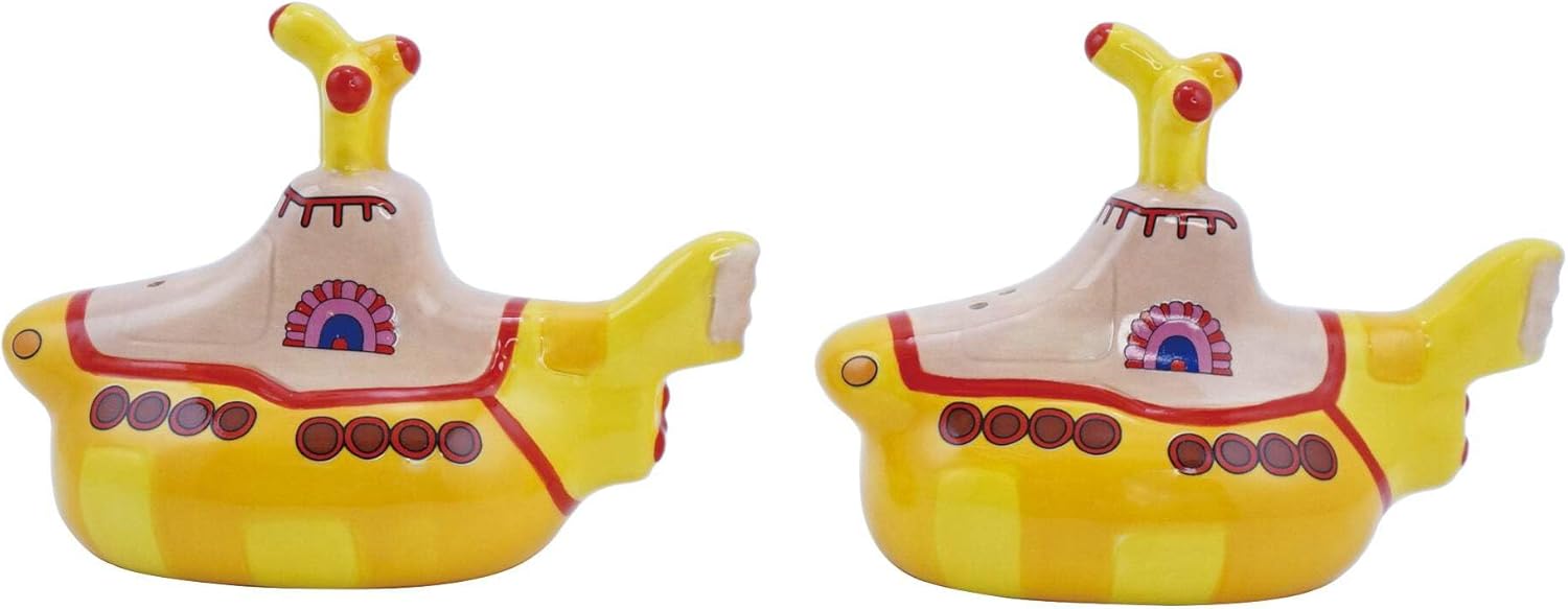 Half Moon Bay | The Beatles Salt and Pepper Shaker Set of 2 | Yellow Submarine Salt Shaker & Pepper Pot | Novelty Salt and Pepper Sets | The Beatles Gifts & Music Gifts | Quirky Kitchen Accessories