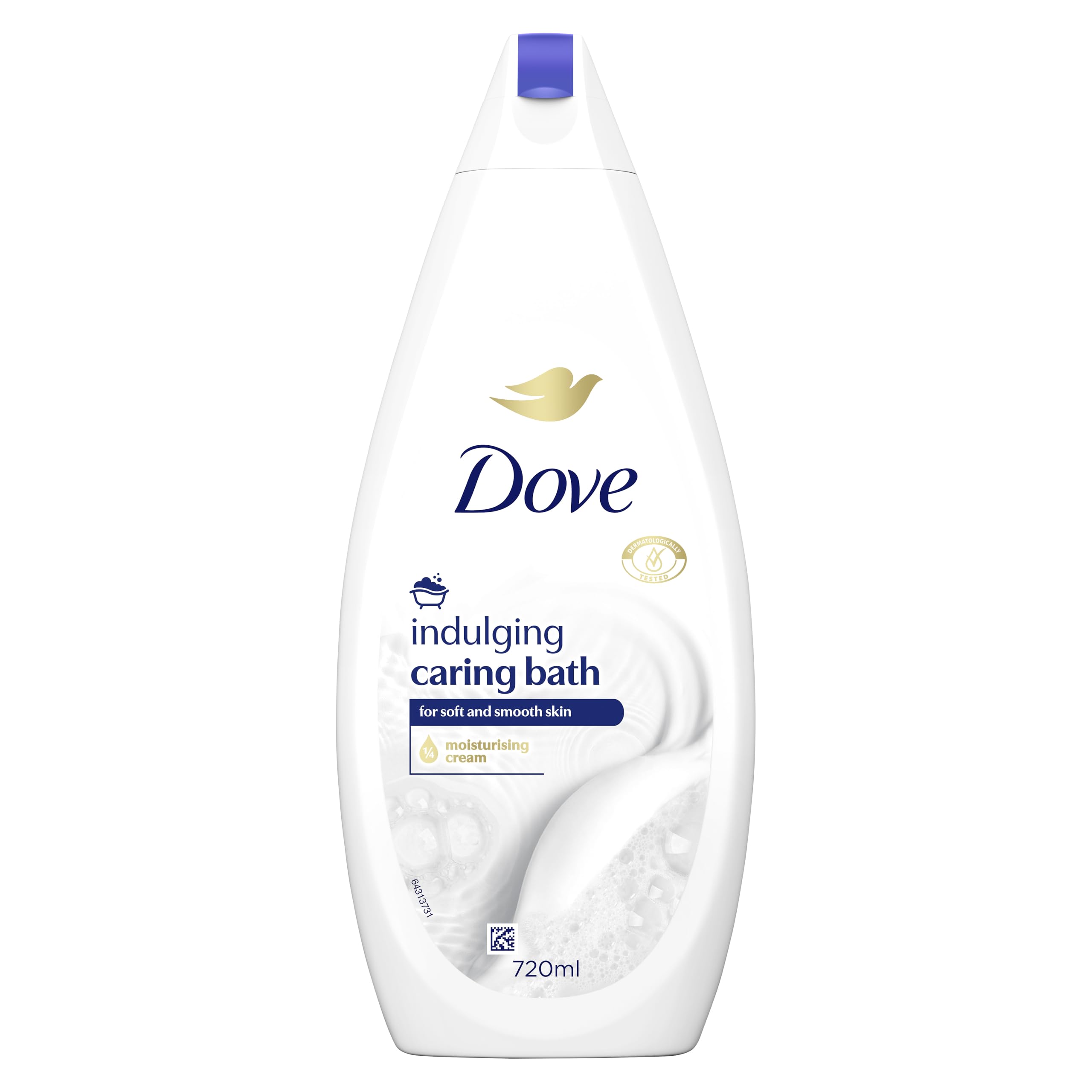 Dove Indulging Caring Bath Bath Soak with ¼ moisturising cream for a relaxing bubble bath 720 ml