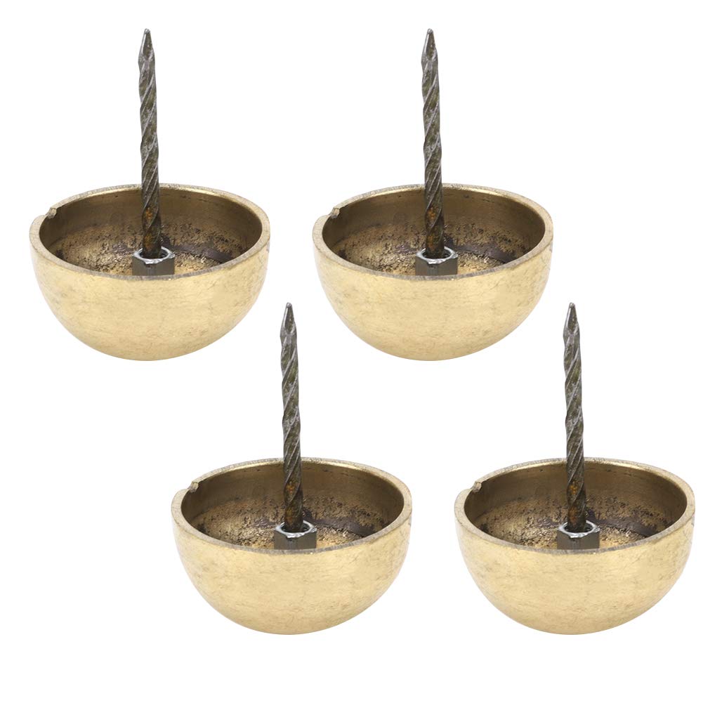 Clous d'ameublement laiton antique pointes pointues pour artisanat bois et canapé x4