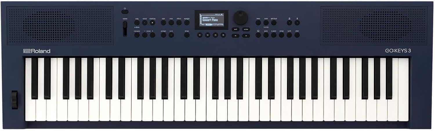 Roland GO:KEYS 3 Music Creation Keyboard | 61-Note Keyboard | ZEN-Core Engine with Over 1000 Onboard Sounds | Built-In Stereo Speakers | Bluetooth Audio/MIDI Support for Music Streaming, Midnight Blue